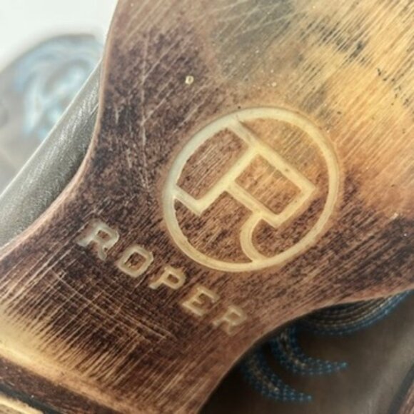 Women’s Roper western Cowboy Boots  – Blue Embroidered Boot size 9.5 - Picture 6 of 9